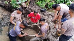 Polsek Ketol Bersama Brimob Polda Aceh Gotong Royong Bangun Sumur Air Bersih di Kampung Reje Wali Aceh Tengah