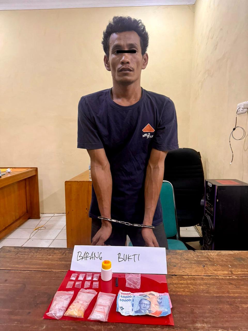 Tim Rajawali Sat Narkoba tangkap Diduga Pengedar Sabu Desa Rantau Tenang