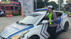 Unit Kamsel Sat Lantas Polres Sintang Gelar Penyuluhan Keliling di Sejumlah Titik Rawan Lalu Lintas