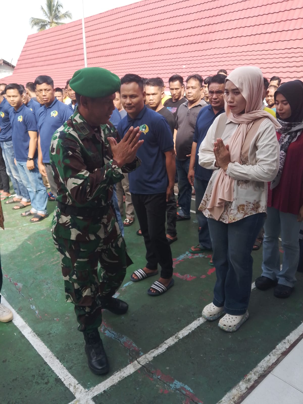 Pasipers Kodim 0420/Sarko Pimpin Upacara Pembinaan Kesadaran Berbangsa di Lapas Kelas II B Bangko