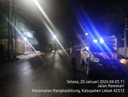Antisipasi Balapan Liar,Kanit Samapta Polsek Rangkasbitung Polres Lebak Giat Patroli Bluelight