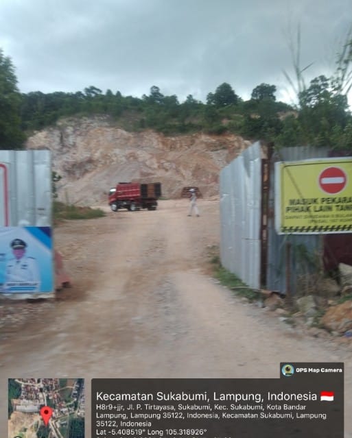 Merasa Kebal Hukum Inisial ( H ) Penambangan Galian C Jalan. P Tirtayasa Sukabumi Kota Bandar Lampung Diduga Dibekingin Oknum Polisi Dari Polda Lampung Warga Minta Propam Tindak Tegas !!