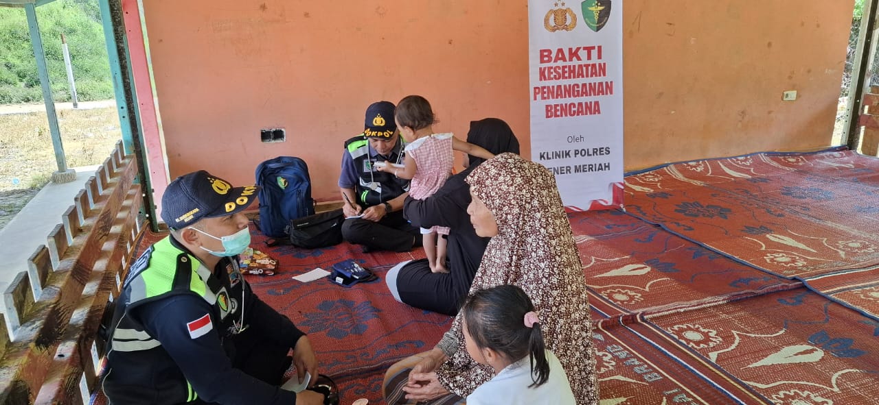 Polres Bener Meriah Gelar Bakti Kesehatan Pasca Bencana Alam di Kecamatan Mesidah