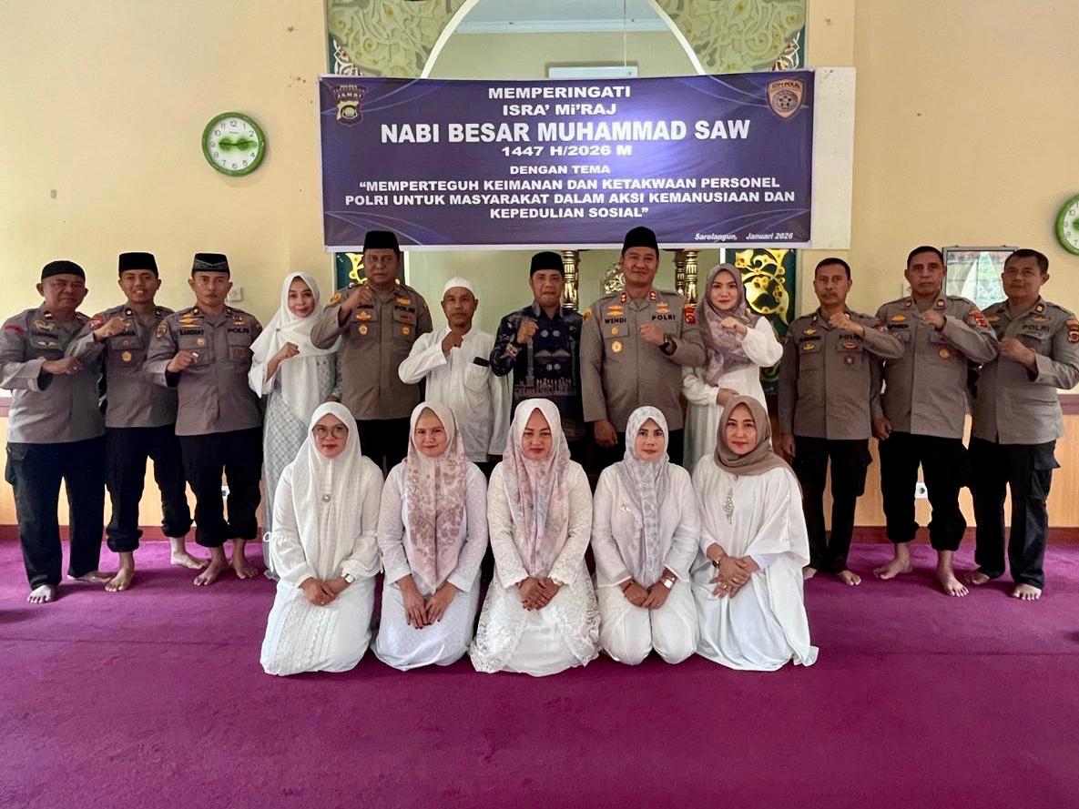 Peringati Isra Mi’raj, Momentum Komitmen Polres Sarolangun Hadir Humanis dan Peduli Sosial.