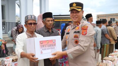 Polres Aceh Tengah Salurkan Bantuan kepada 40 Warga Kampung Mongal dan Personel Terdampak Kebakaran