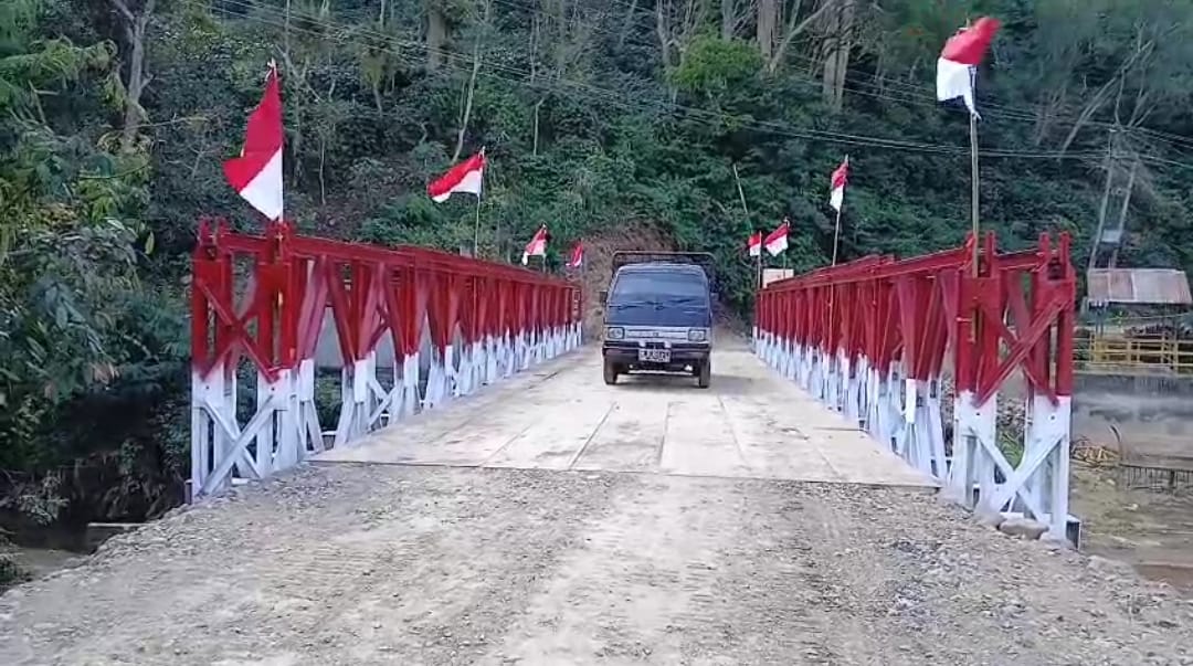 Jembatan Bailey Pepayungan Angkup–Roteh Rampung 100 Persen, Akses Warga Kembali Normal