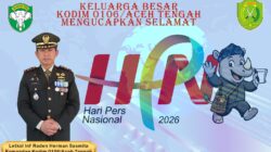 Dandim 0106/Aceh Tengah Ucapkan Selamat HPN ke-80, Tekankan Peran Strategis Pers