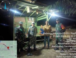 Patroli dan Komsos Malam Koramil 420-03/Pauh, Jaga Keamanan Wilayah Tetap Kondusif