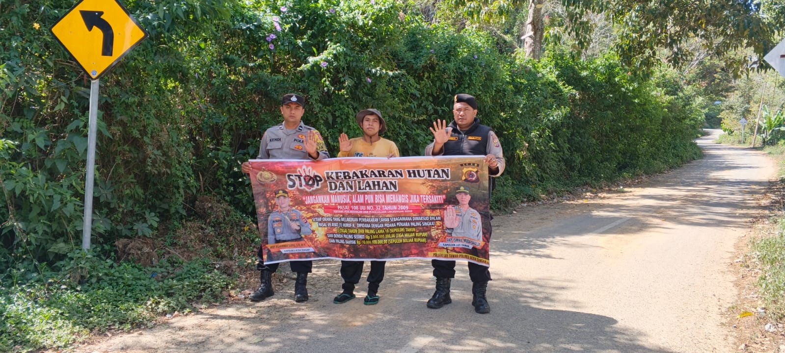 Cegah Karhutla di Musim Kemarau, Polisi di Aceh Tengah Gencarkan Patroli dan Sosialisasi kepada Warga