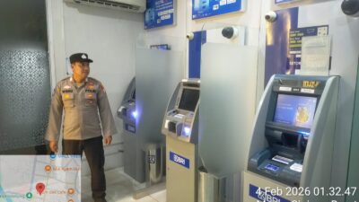 Anggota Polsek Rangkasbitung Polres Lebak Giat Patroli Perbakan Cek ATM Bank BRI dan Cctv