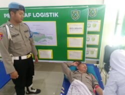 Personel Polres Aceh Tengah dan Bhayangkari Ikuti Bakti Kesehatan Donor Darah HUT Kartika Candra Kirana ke-80 di Makodim 0106
