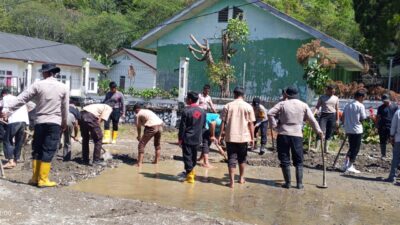 Polres Aceh Tengah dan Brimob Polda Aceh Pulihkan Fasilitas Umum, Pipa Air, dan Aliran Sungai di Dua Kecamatan
