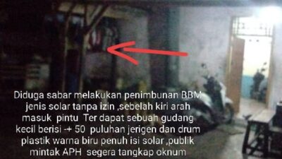 Di Diduga Rumah Sabar Tempat Penampung,Penimbun Serta Menjual BBM Ilegal Jenis solar Tanpa Izin 