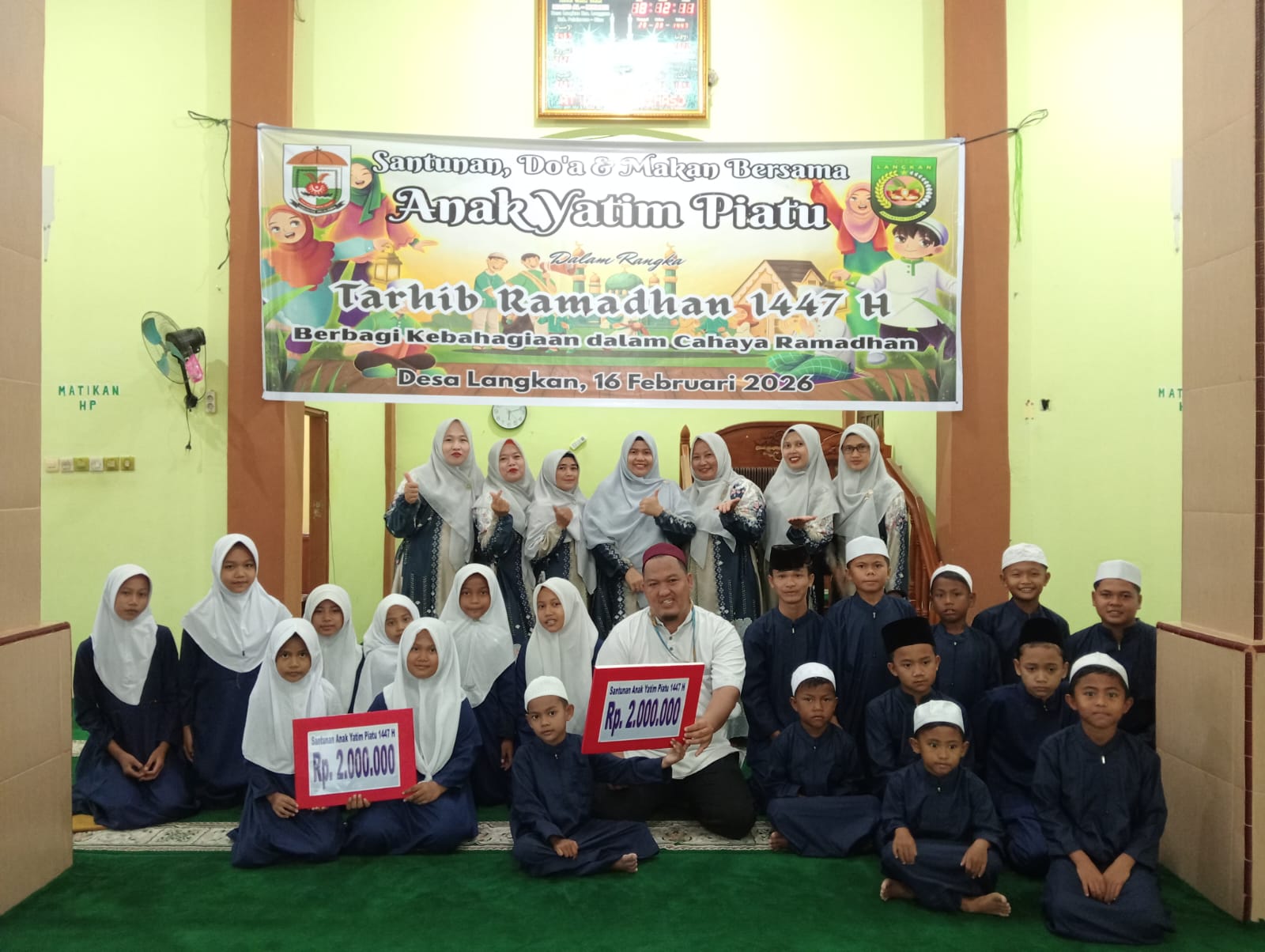Sambut Ramadhan, Pemdes Langkan Beri Santunan ke Anak Yatim dan Piatu