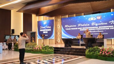 Rapim Polda Banten 2026, Tegaskan Komitmen Polri Presisi Dukung Program Pemerintah Rapim Polda Banten 2026, Tegaskan Komitmen Polri Presisi Dukung Program Pemerintah