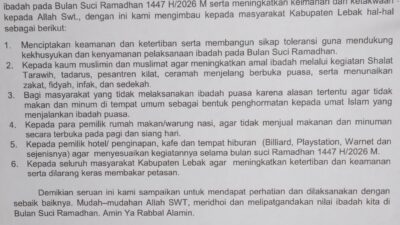 Bupati Lebak Imbau Masyarakat Jaga Kesucian Ramadhan Bupati Lebak Imbau Masyarakat Jaga Kesucian Ramadhan