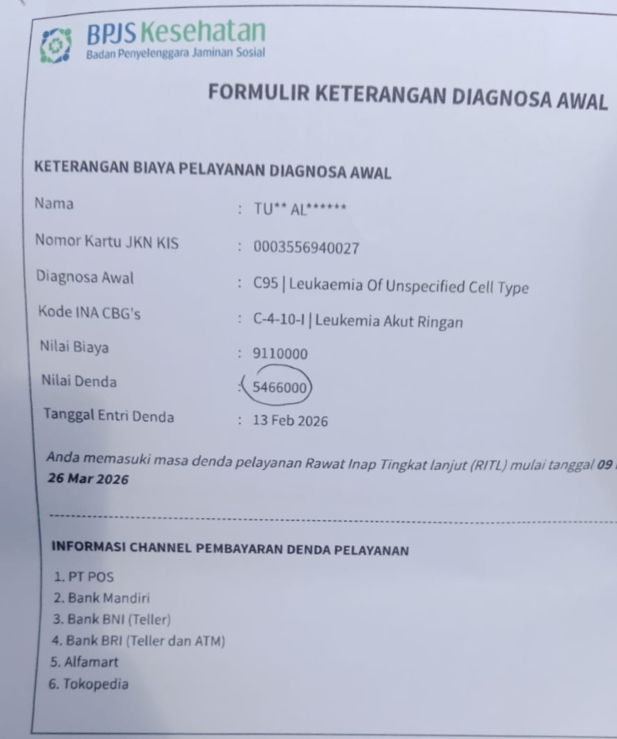 Pasien Ditahan di RS BANTEN gara gara tidak mampu membayar Denda BPJS