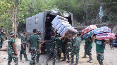 Kodim 0106/Aceh Tengah Bersama Relawan Salurkan Bantuan Logistik Ke Kemukiman Jamat
