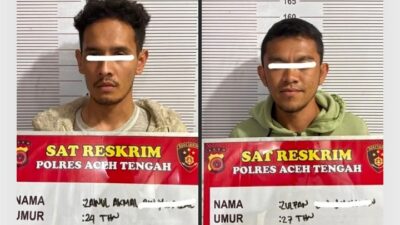 Tidak Butuh Waktu Lama, Satreskrim Polres Aceh Tengah Ringkus Dua Pelaku Pencurian di Lemah Burbana