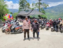 Anggota Polsek Lebakgedong Polres Lebak Monitoring Tempat Wisata Sampiakan Pesan Kamtibmas