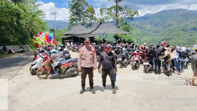 Anggota Polsek Lebakgedong Polres Lebak Monitoring Tempat Wisata Sampiakan Pesan Kamtibmas