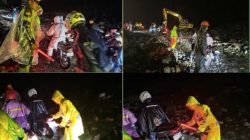 Hujan Deras Tak Halangi, Polisi dan Warga Bahu Membahu Bantu Pengendara