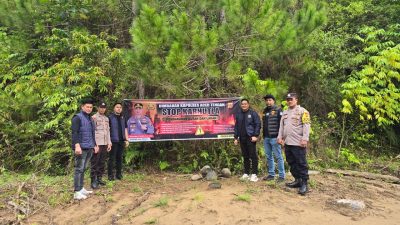 Satreskrim Polres Aceh Tengah Pasang Spanduk Pembakaran Hutan dan Lahan Upaya Cegah Karhutla